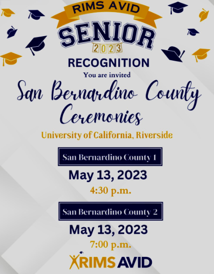 RIMS AVID Senior Recognition at University of California, Riverside
