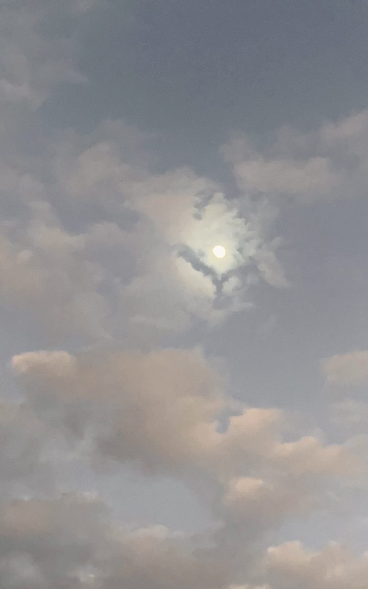 Zoomed daytime photo of the moon